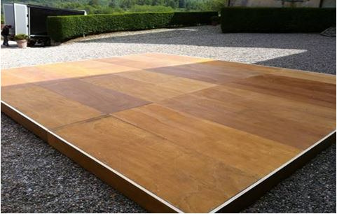 Modular wooden platform rental in Milan Italy